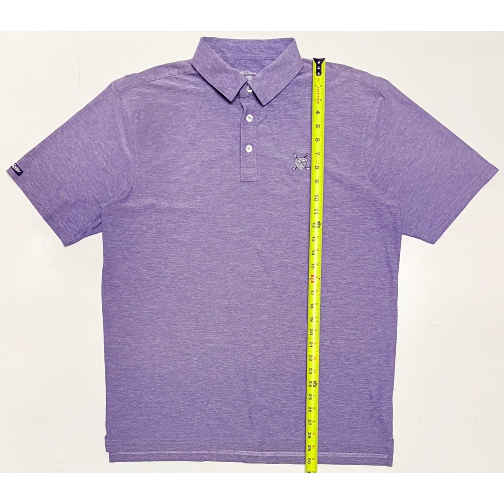 Straight Down Performance Mens Golf Polo Shirt Purple Heathered Short Sleeve L‎